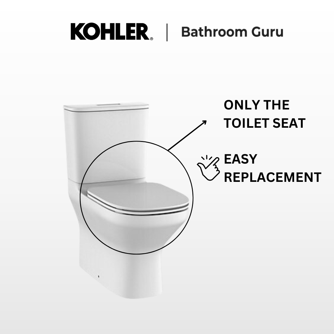 Kohler MODERNLIFE Close Coupled Rimless Toilet Bowl - 78800K-0 (77707K-0 + 77786K-0 +76417K-0)