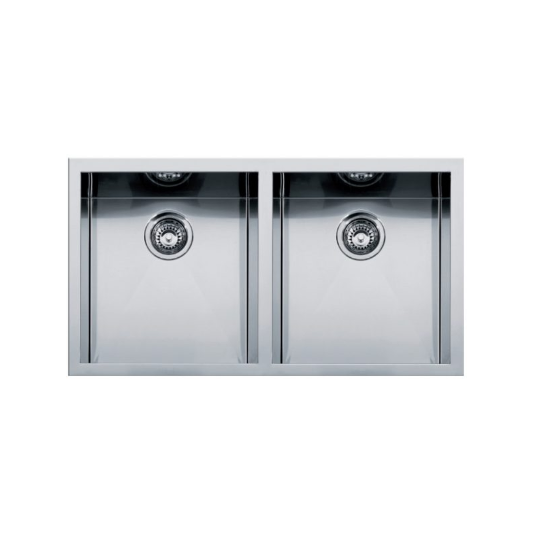 Franke Planar Stainless Steel 390/390mm Undermount Double Bowl Kitchen Sink - PZX 120-82