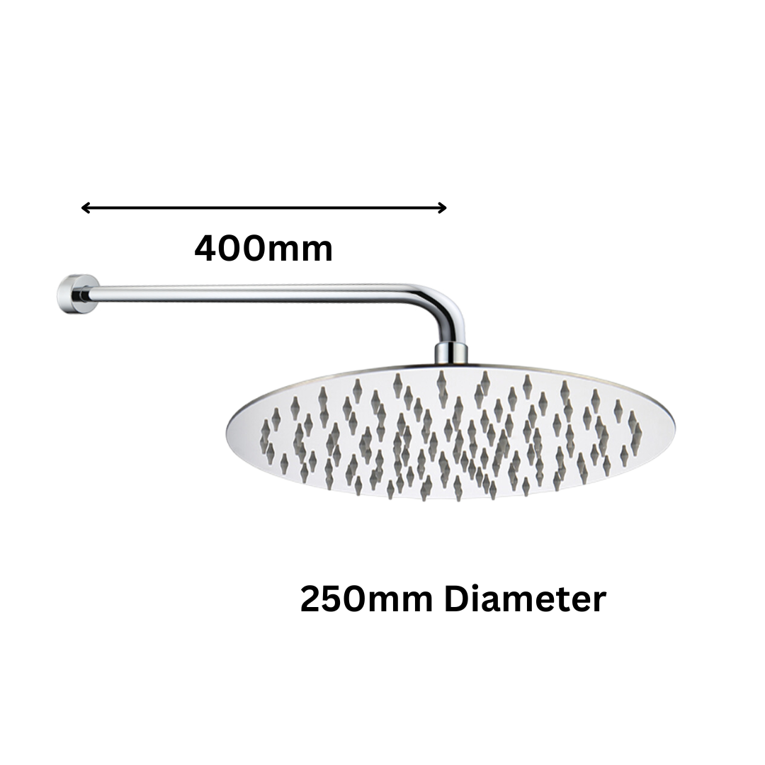 h+m Round Overhead Rainshower 250mm - SR003CR/MB