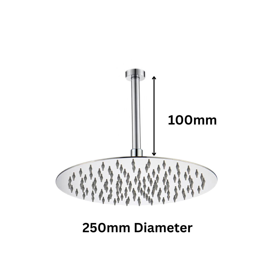 h+m Round Overhead Rainshower 250mm - SR003CR/MB