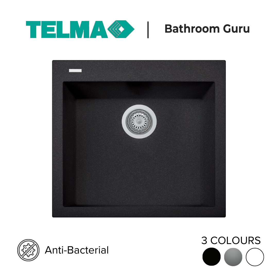 Telma Cube Single Bowl Granite Kitchen Sink 560mm