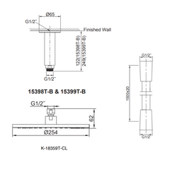 Kohler Ceiling Mount Shower Arm 120