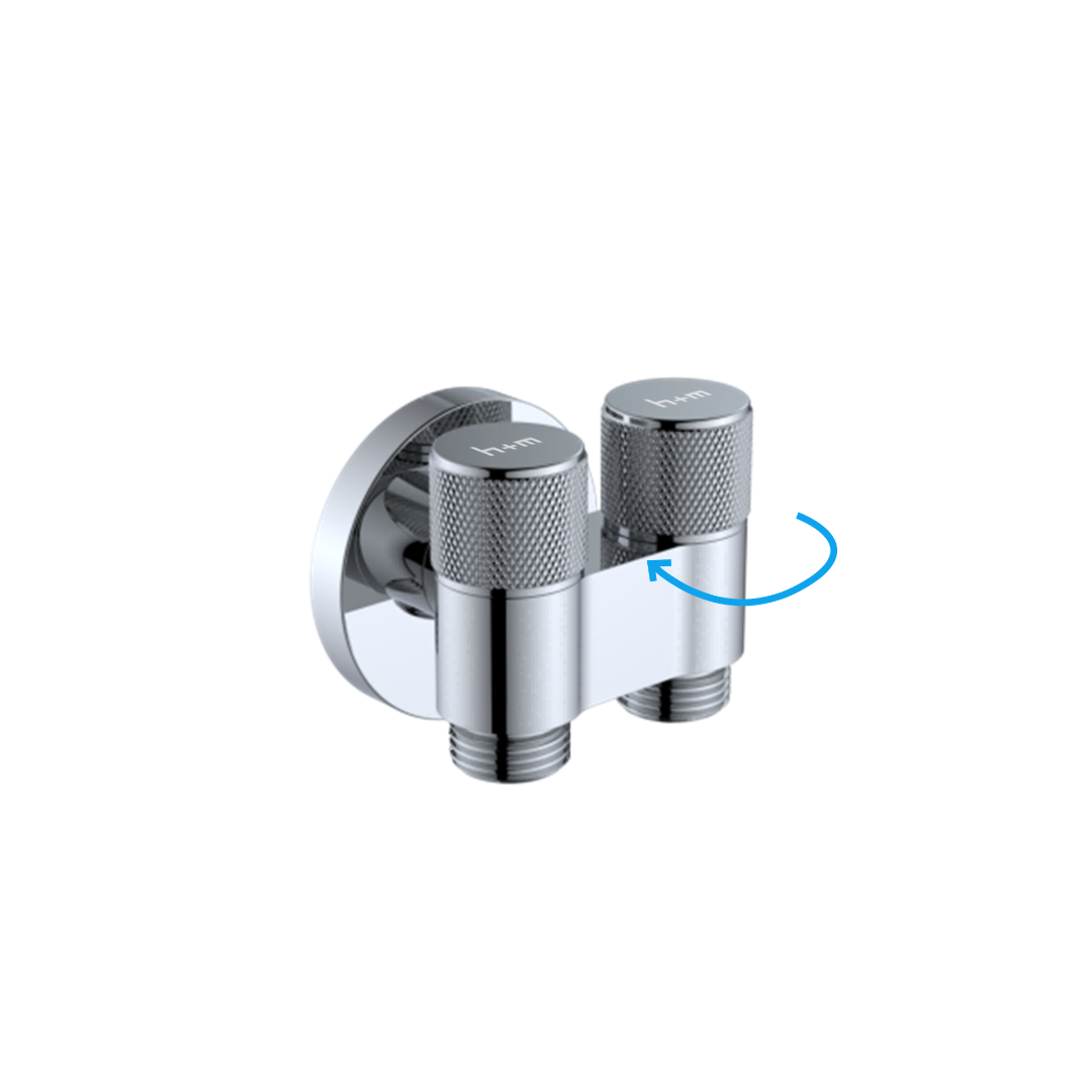 h+m Brass 2-way Angle Valve - JF163101