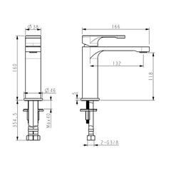 h+m Flow Deck Mount Single Lever Basin Mixer - FL101