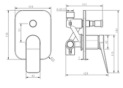 h+m Allure Concealed Bath/Shower Mixer (2 functions) - AL302