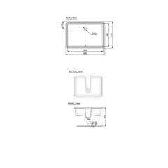 American Standard Thin Touch Square Undercounter Basin 600mm CCASF513-1000410F0