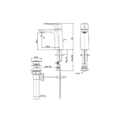 American Standard Basin Mixer with Pop-up Drain FFAS1701-1015L0BC0