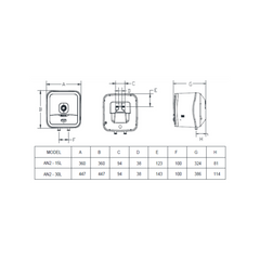 Ariston Andris2 LUX Electric Storage Heater 15L/30L