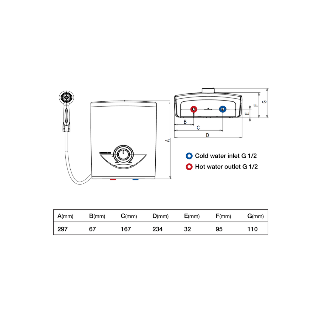 Ariston Aures Easy instantaneous Electric Water Heater ARI-SB33-WHI