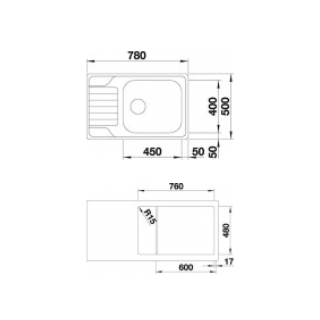 Blanco Dinas XL 6S compact insert sink 525121