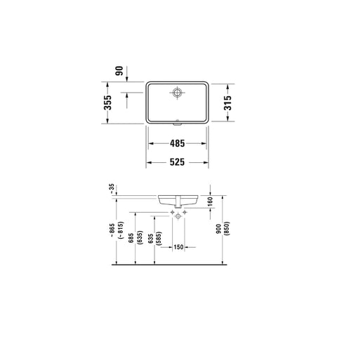 Duravit Vero rectangular undercounter basin 0330480000