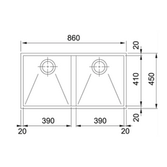 Franke Planar Stainless Steel 390/390mm Undermount Double Bowl Kitchen Sink - PZX 120-82