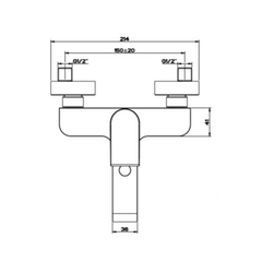 Gessi solferino exposed bath mixer with diverter 49013031