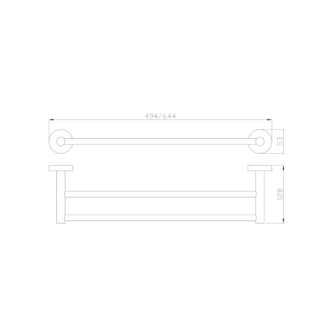 H+M Architectura Single towel rail 600mm 81160