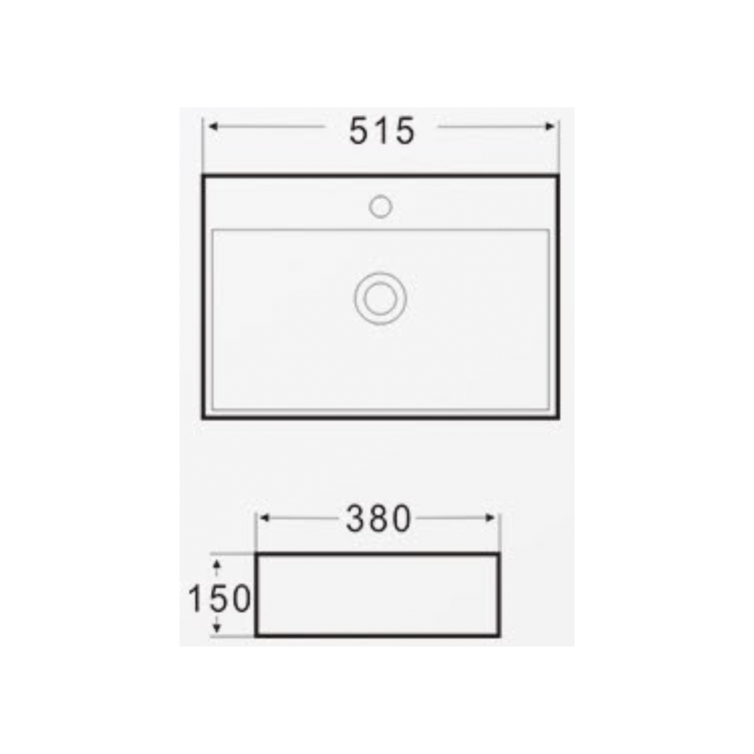 Countertop wall-mount basin