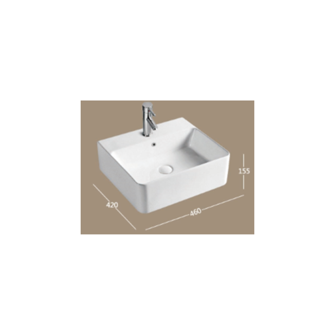 Countertop/wall-mount thin edge basin