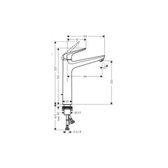 Hansgrohe Novus Single lever basin mixer 230 with pop-up waste set 71025009