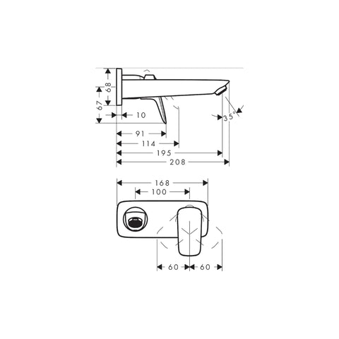 Hansgrohe Logis Single lever basin mixer for concealed installation wall-mounted 71223009