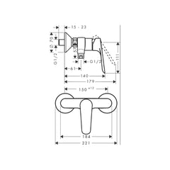 Hansgrohe Logis E Single lever shower mixer  for exposed installation 71634009