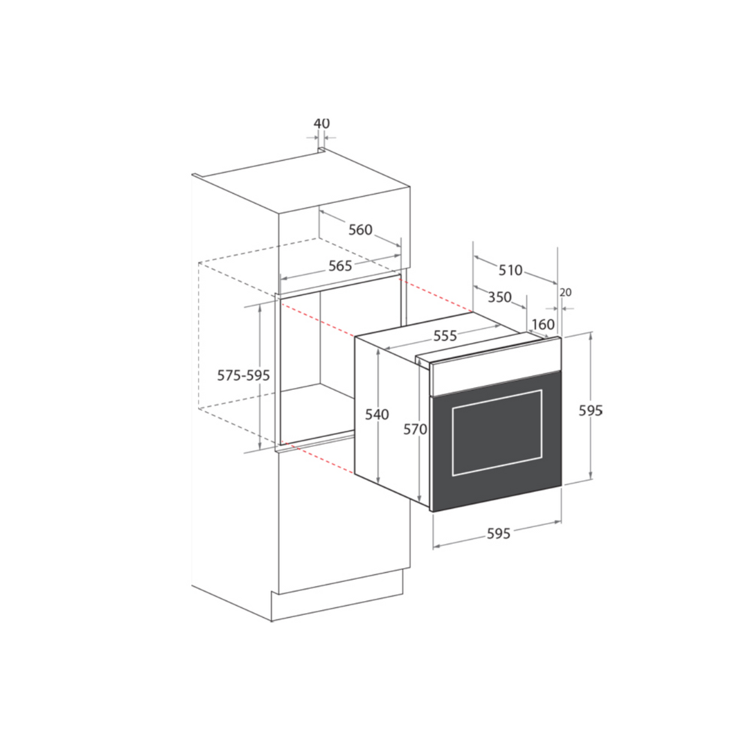 Mayer 60cm 75 L Built-in Oven MMDO9