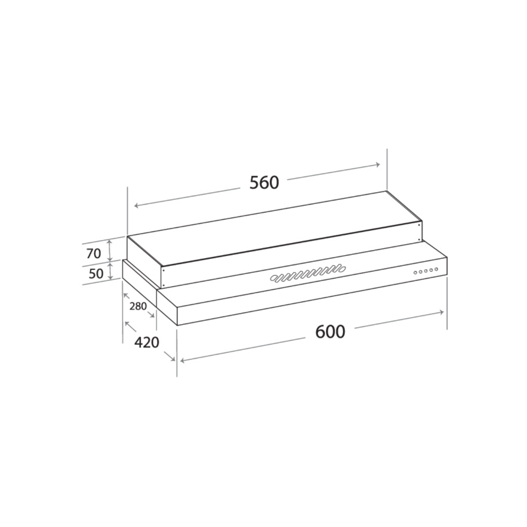 Mayer 60 cm Semi-Integrated Slimline Hood MMSI600HS