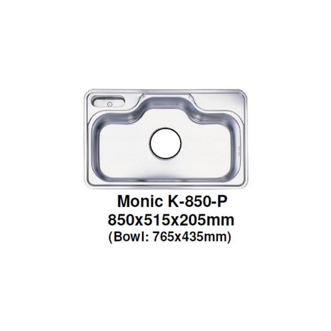 Monic K-850-P single bowl korean inset MON-K850P-SST