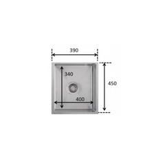 Monic Stainless steel single bowl undermount/drop-in sink MON-SQM390-SST