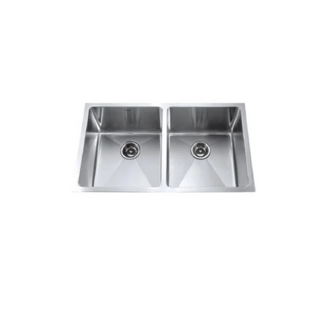 Monic Stainless steel 2-bowl undermount/drop-in sink MON-SQM760-SST