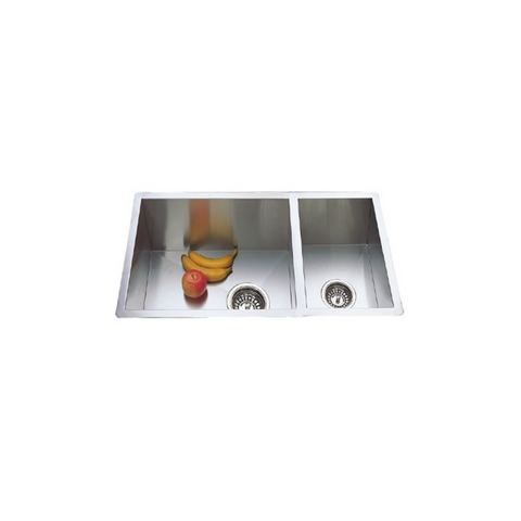 Monic Stainless steel 2-bowl undermount/drop-in sink MON-SQM830-SST