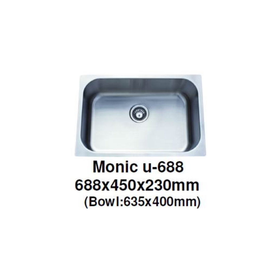Monic U-688 single bowl undermount sink MON-U688-SST